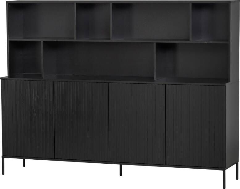 WOOOD Exclusive WOOOD Wandkast New Gravure Grenen 150 x 200cm Zwart - Foto 5