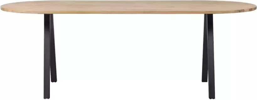 WOOOD Ovale Eettafel Tablo met 2-standen poot 220 x 90cm Onbehandeld Ovaal