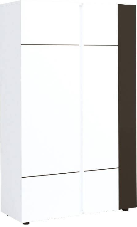 Ameubelment Opbergkast Karat 165 cm hoog Hoogglans wit met antraciet online kopen