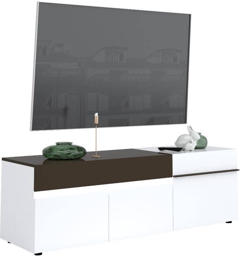 Ameubelment Tv meubel Karat 180 cm breed Hoogglans wit met antraciet online kopen