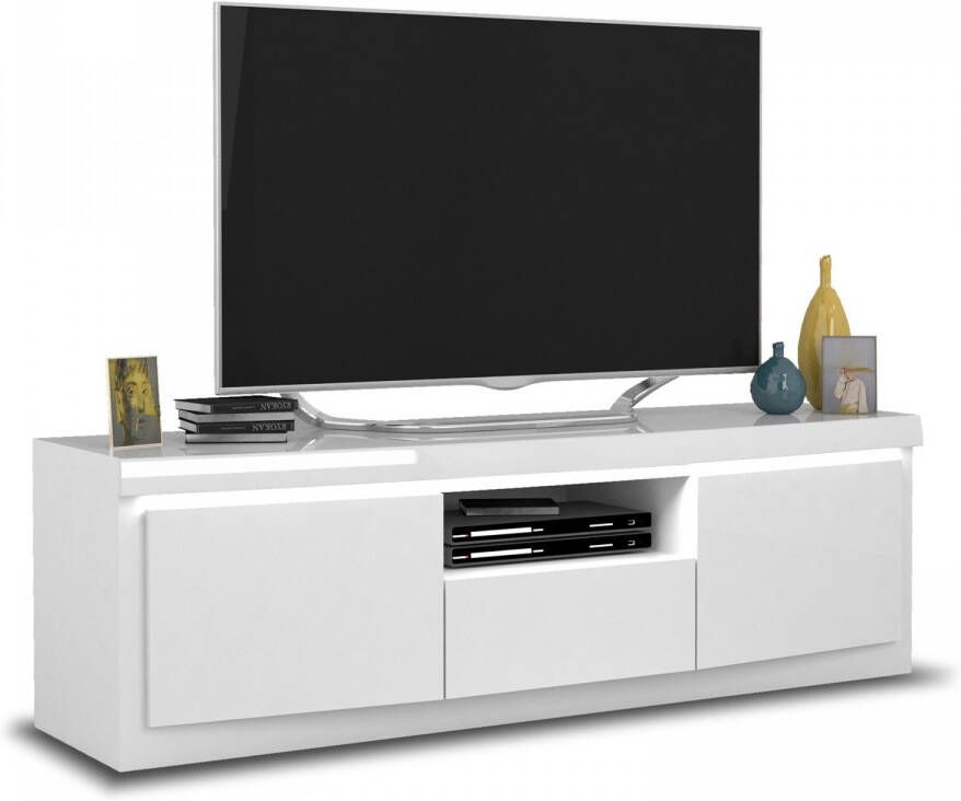 Ameubelment Tv meubel Spirit 180 cm breed in hoogglans wit