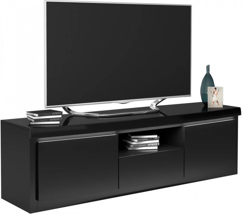 Ameubelment Tv meubel Spirit 180 cm breed in hoogglans zwart