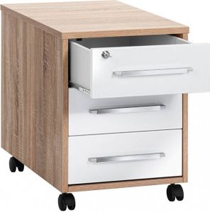 Bermeo Ladeblok Jones 59 cm hoog Sonoma eiken met hoogglans wit