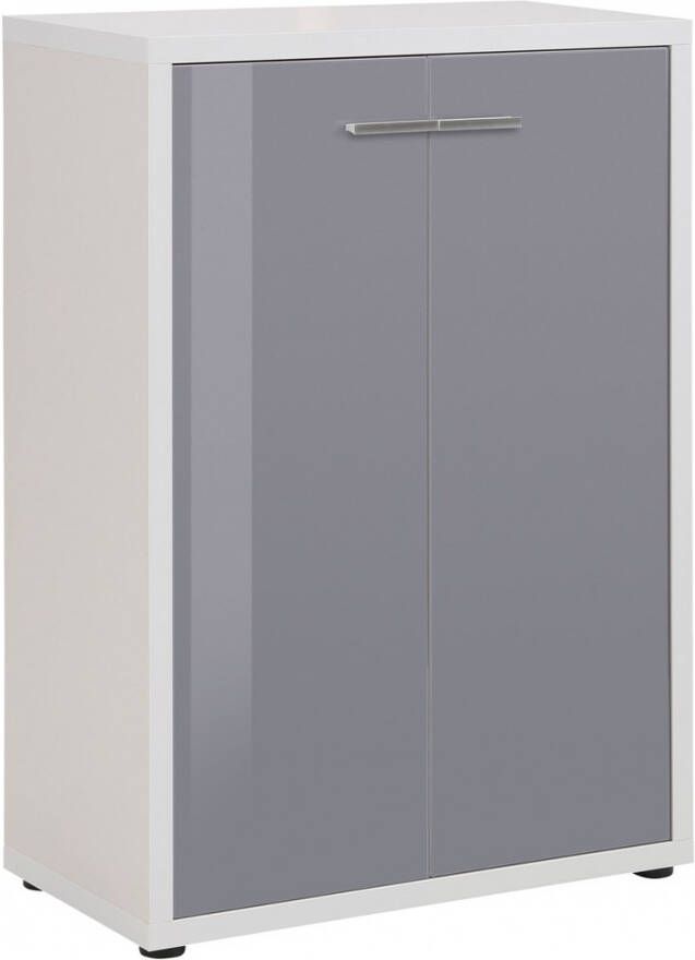 Bermeo Opbergkast Banco 110 cm hoog Platina grijs met grijs