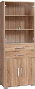 Bermeo Vitrine Boekenkast Jones Sonoma eiken