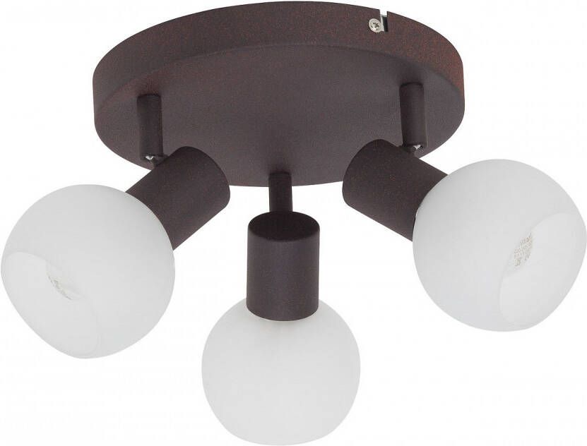 Brilliant Plafondlamp Gobi 3xE14 max 40Watt in bruin met wit