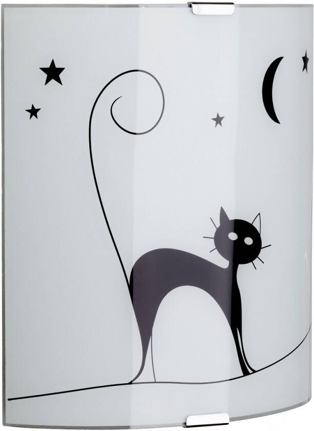 Brilliant Wandlamp Cat 1xE27 60Watt in wit met zwart