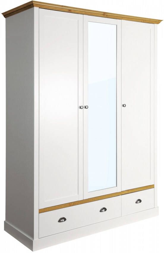 DS Style Kledingkast Sander 148 cm breed in wit met eiken online kopen