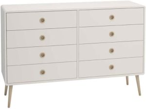 DS Style Ladekast Pavona 135 cm breed in wit met eiken