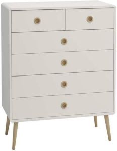 DS Style Ladekast Pavona 82 cm breed in wit met eiken