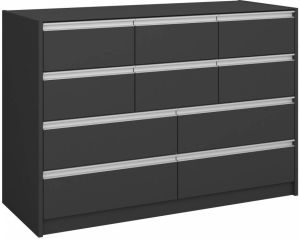 DS Style Ladekast Skyline 122 cm breed in zwart