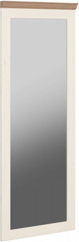 DS Style Passpiegel Monaco 144 cm hoog in wit whitewash met steen