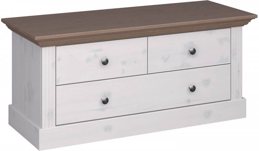 DS Style Tv meubel Monaco 104 cm breed in wit whitewash met steen