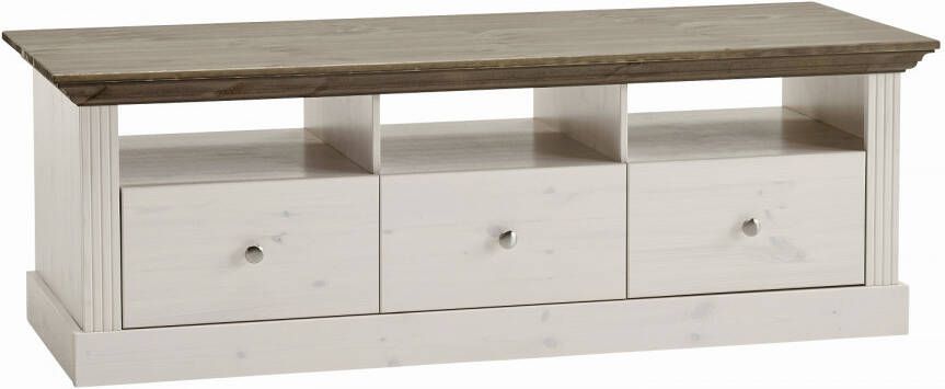 DS Style Tv meubel Monaco 145 cm breed in wit whitewash met steen