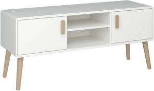 DS Style Tv meubel Pavona 125 cm breed in wit met eiken