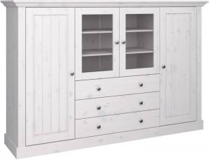 DS Style Vitrinekast Monaco 186 cm breed in wit whitewash