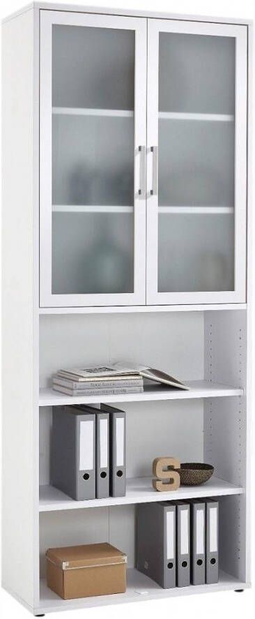 FD Furniture Boekenkast Calvia 12 van 222 cm hoog in wit
