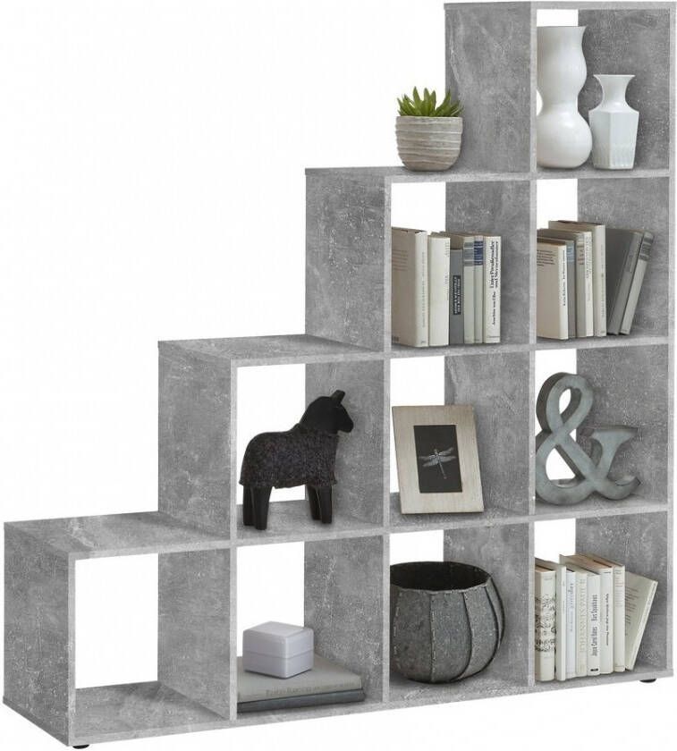 FD Furniture Boekenkast Mega 2 in grijs beton