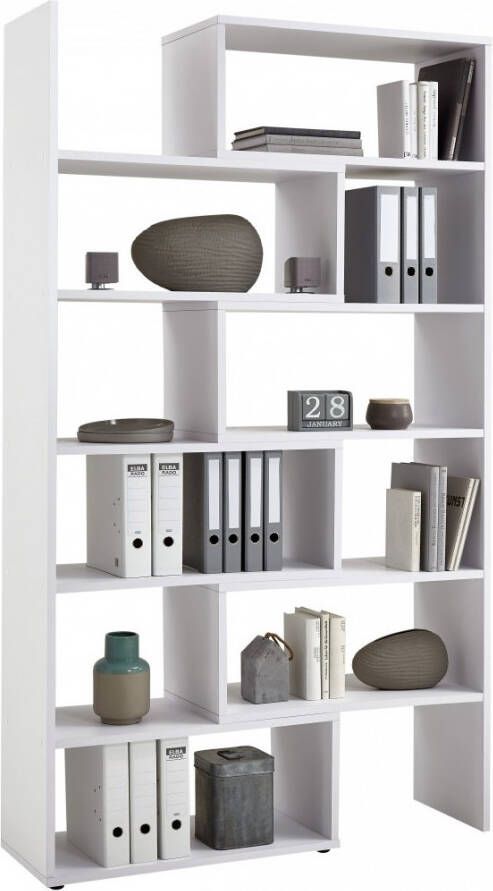 FD Furniture Uitschuifbare Boekenkast Calvia 84 tot 160 cm breed in wit