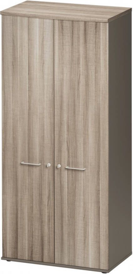 Gamillo Furniture Archiefkast Jazz Small van 183 cm hoog in grijs eiken met grijs