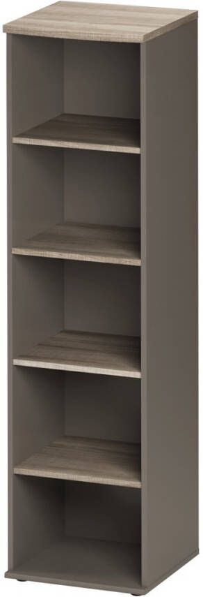 Gamillo Furniture Boekenkast Jazz 1 van 183 cm hoog in grijs eiken met grijs