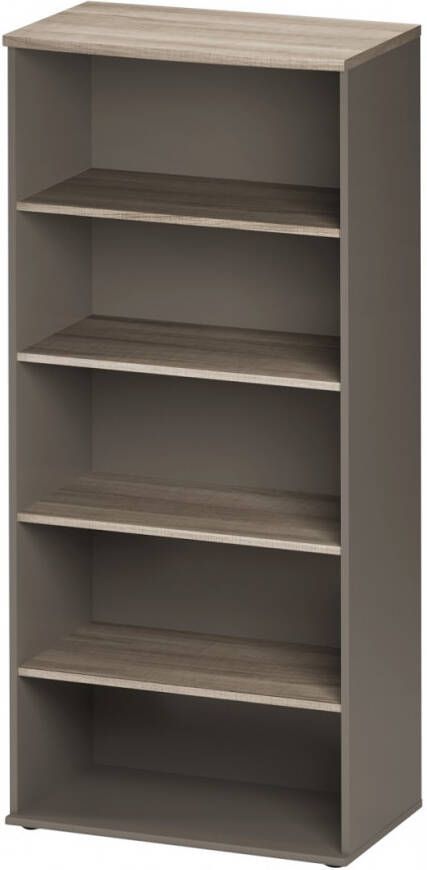 Gamillo Furniture Boekenkast Jazz 2 van 183 cm hoog in grijs eiken met grijs
