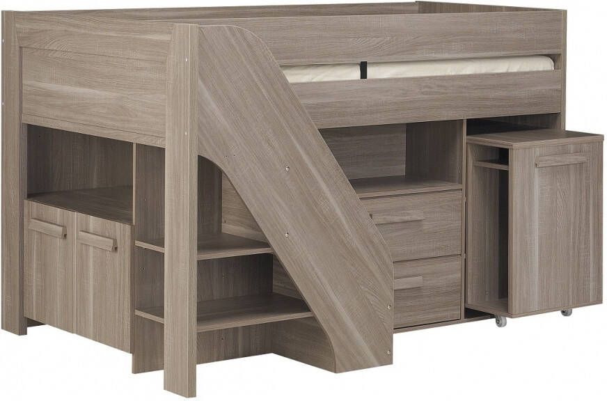 Gamillo Furniture Halfhoogslaper Hangun 90x200cm in houtskool eiken