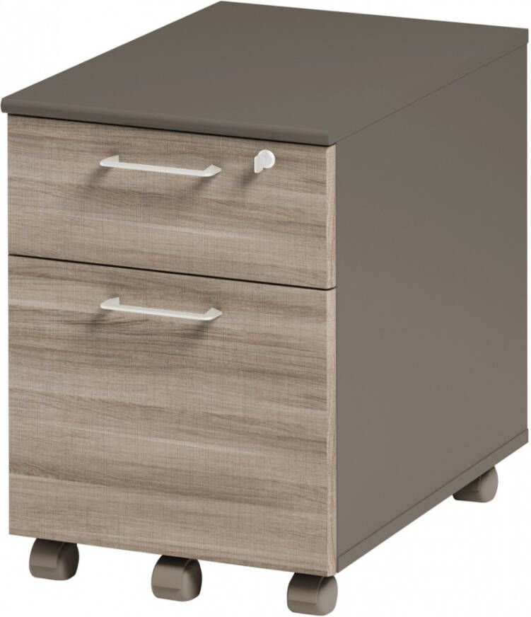 Gamillo Furniture Ladeblok Jazz 1 van 60 cm hoog in grijs eiken met grijs