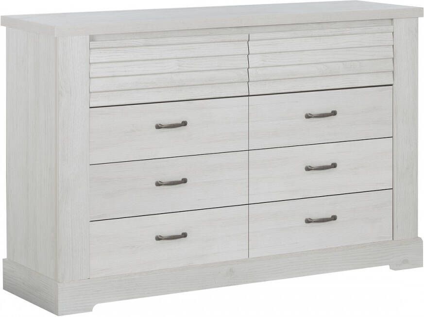 Gamillo Furniture Ladekast Thelma 151 cm breed in gekalkte kastanjehout