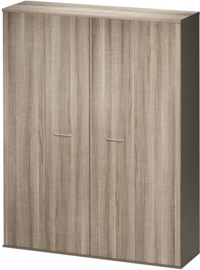 Gamillo Furniture Opbergkast Jazz 211 cm hoog in grijs eiken met grijs online kopen