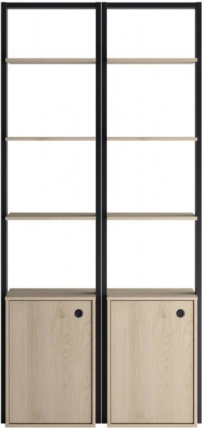 Gamillo Furniture Open kledingkast Duplex 96 cm breed in naturel kastanjehout online kopen