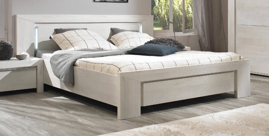 Gamillo Furniture Tweepersoonsbed Sarlat 140x190cm in gekalkte kersenhout