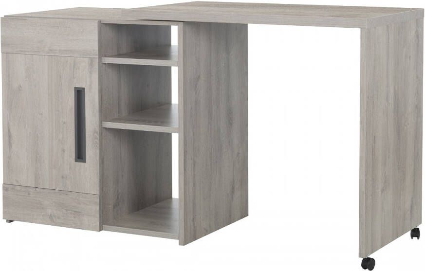 Gamillo Furniture Uitschuifbare bartafel Boston 102 tot 160 cm breed in licht grijs eiken online kopen