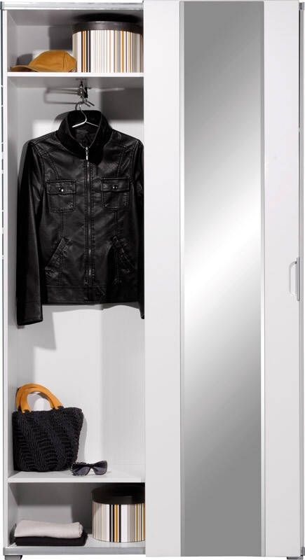 Germania Halkast Sliding 193 cm hoog in hoogglans wit met wit