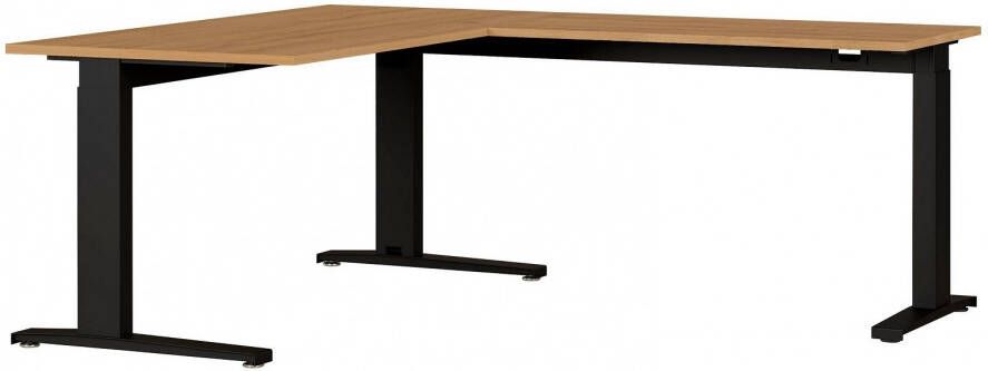 Germania Hoekbureau Agenda B160xH67 87xD193 cm in grandson eiken met zwart