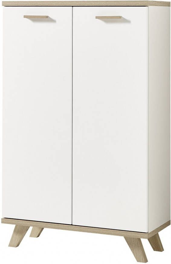Germania Ordnerkast Oslo 122 cm hoog in wit met sanremo eiken