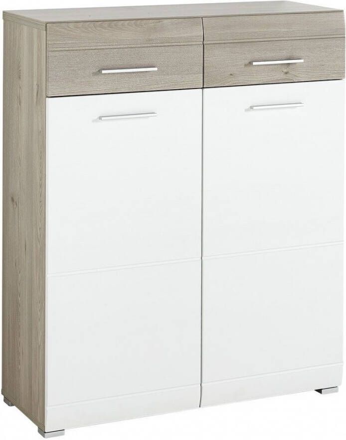 Germania Schoenenkast Malou 110 cm hoog Wit met eiken