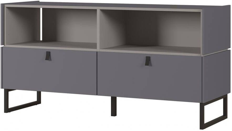 Germania Tv meubel Mamiko 131 cm breed in grijs met grafiet online kopen