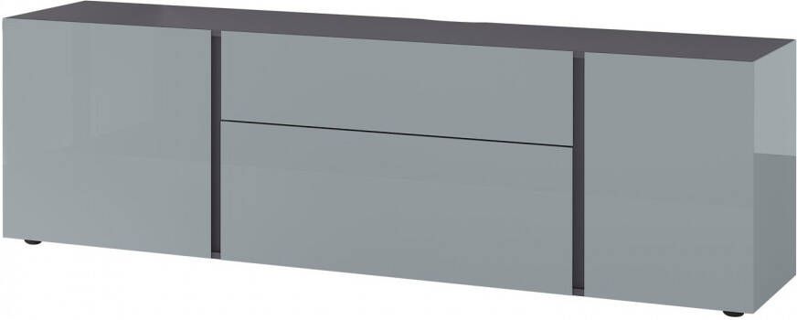 Germania Tv meubel Mesa 180 cm breed in grafiet met zilvergrijs