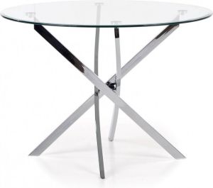 Home Style Glazen eettafel Raymond 100 cm breed Chrome