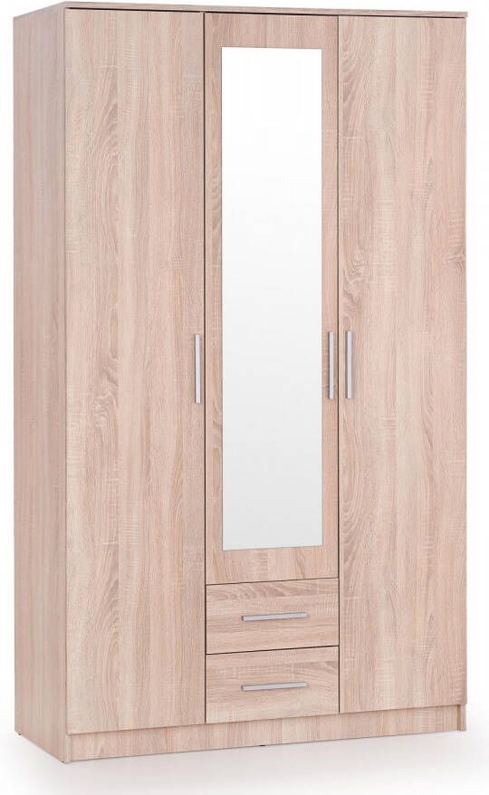 Home Style Kledingkast Lima 120 cm breed in sonoma eiken met spiegeldeur