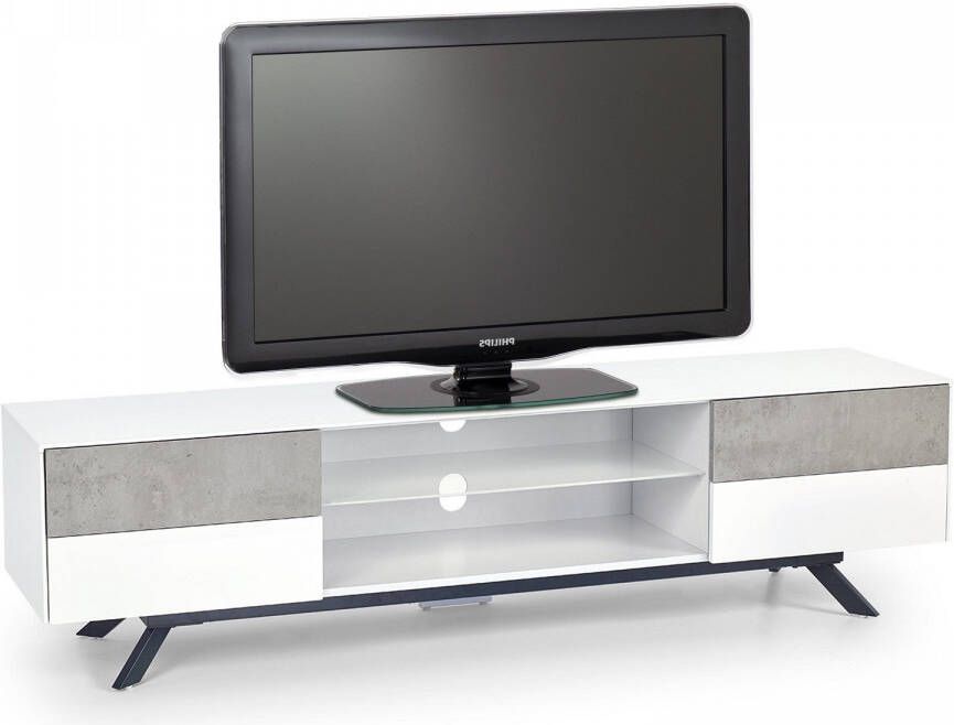 Home Style Tv meubel Stonno 180 cm breed in wit met grijs beton