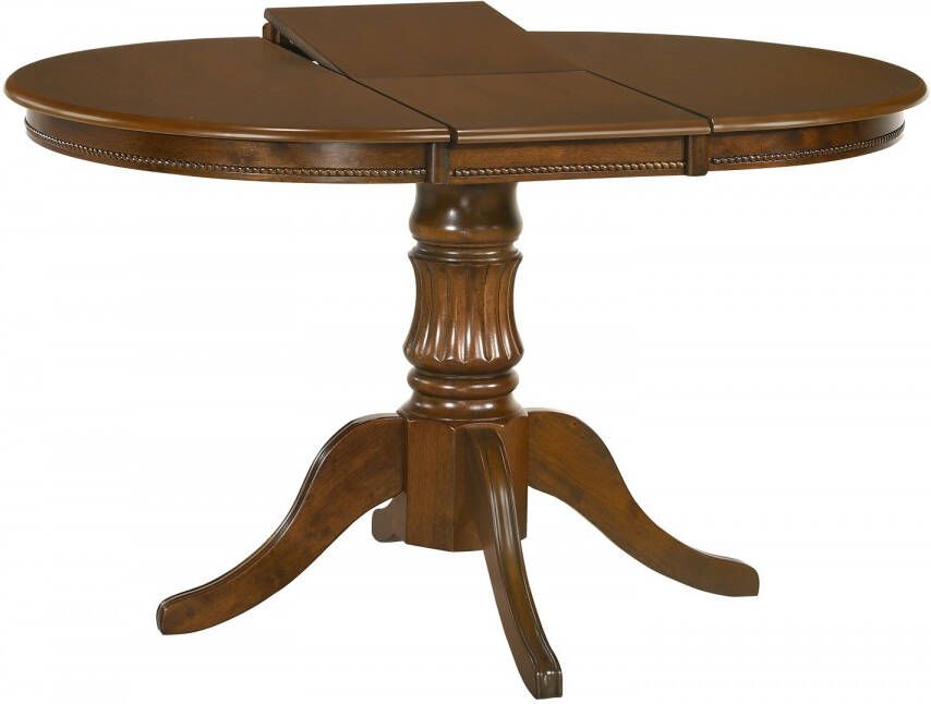 Home Style Uitschuifbare ronde eettafel William 90 tot 124 cm breed in walnoot