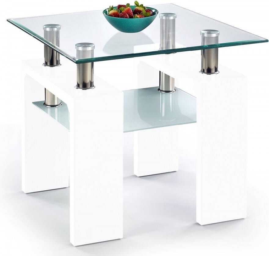 Home Style Vierkante salontafel Diana 60x55x60 cm breed in wit