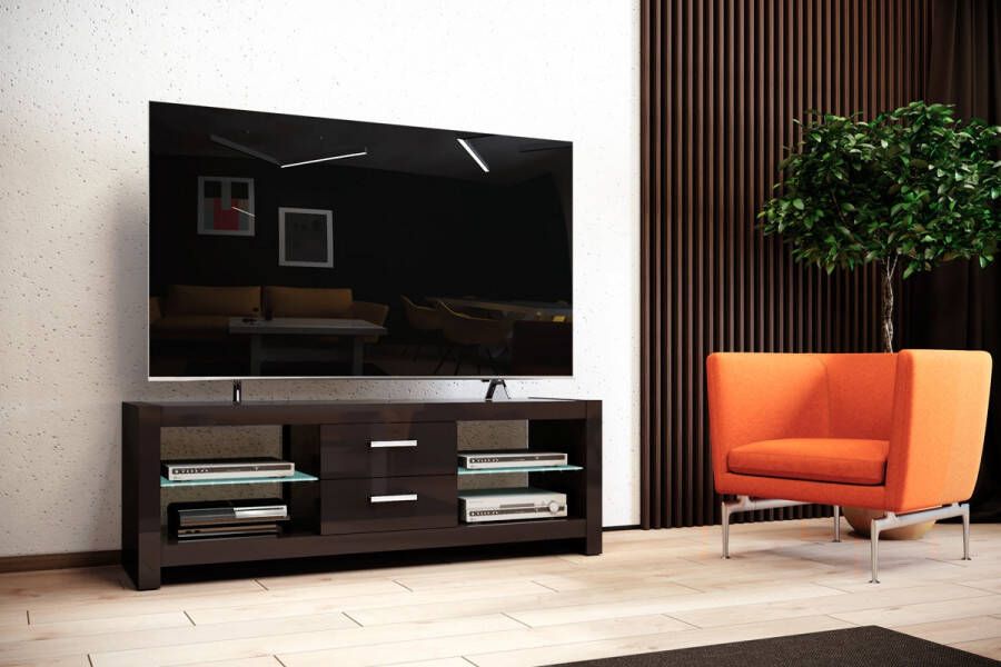 Hubertus Meble Tv meubel Andora 150 cm breed Hoogglans bruin
