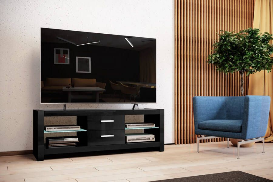 Hubertus Meble Tv meubel Andora 150 cm breed Hoogglans Zwart online kopen