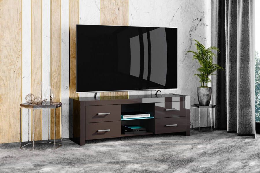 Hubertus Meble Tv meubel Andora Lux 150 cm breed Hoogglans bruin