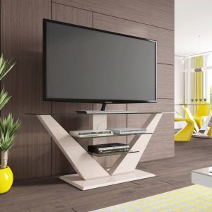 Hubertus Meble Tv meubel Luna 140 cm breed met LED Hoogglans Cappuccino