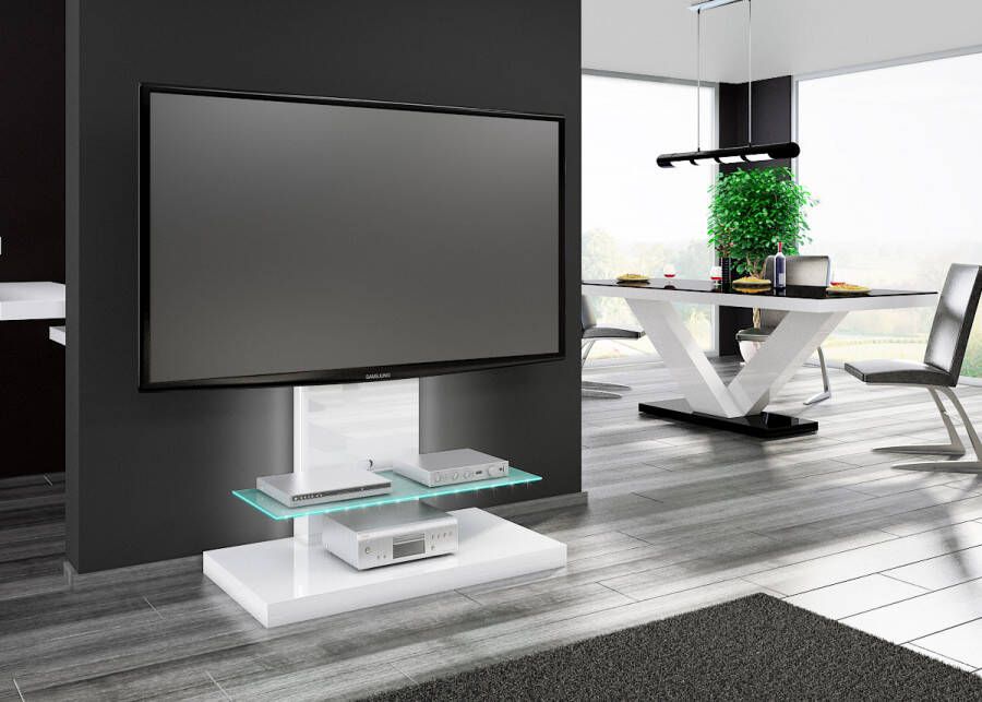 Hubertus Meble Tv meubel Marino Max van 134 cm hoog in hoogglans Wit