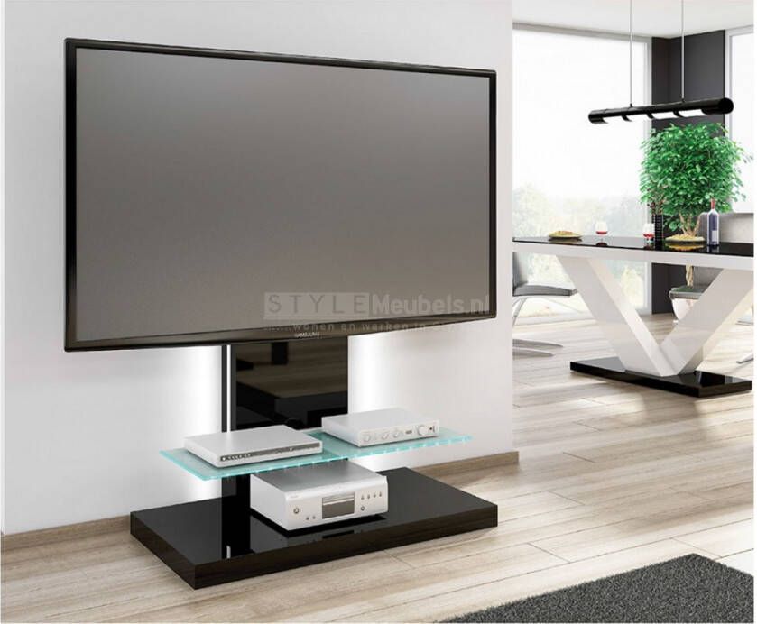 Hubertus Meble Tv meubel Marino Max van 134 cm hoog in hoogglans Zwart online kopen